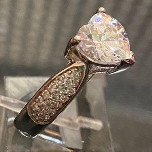 Heart Shaped Simulated White Diamond Ring